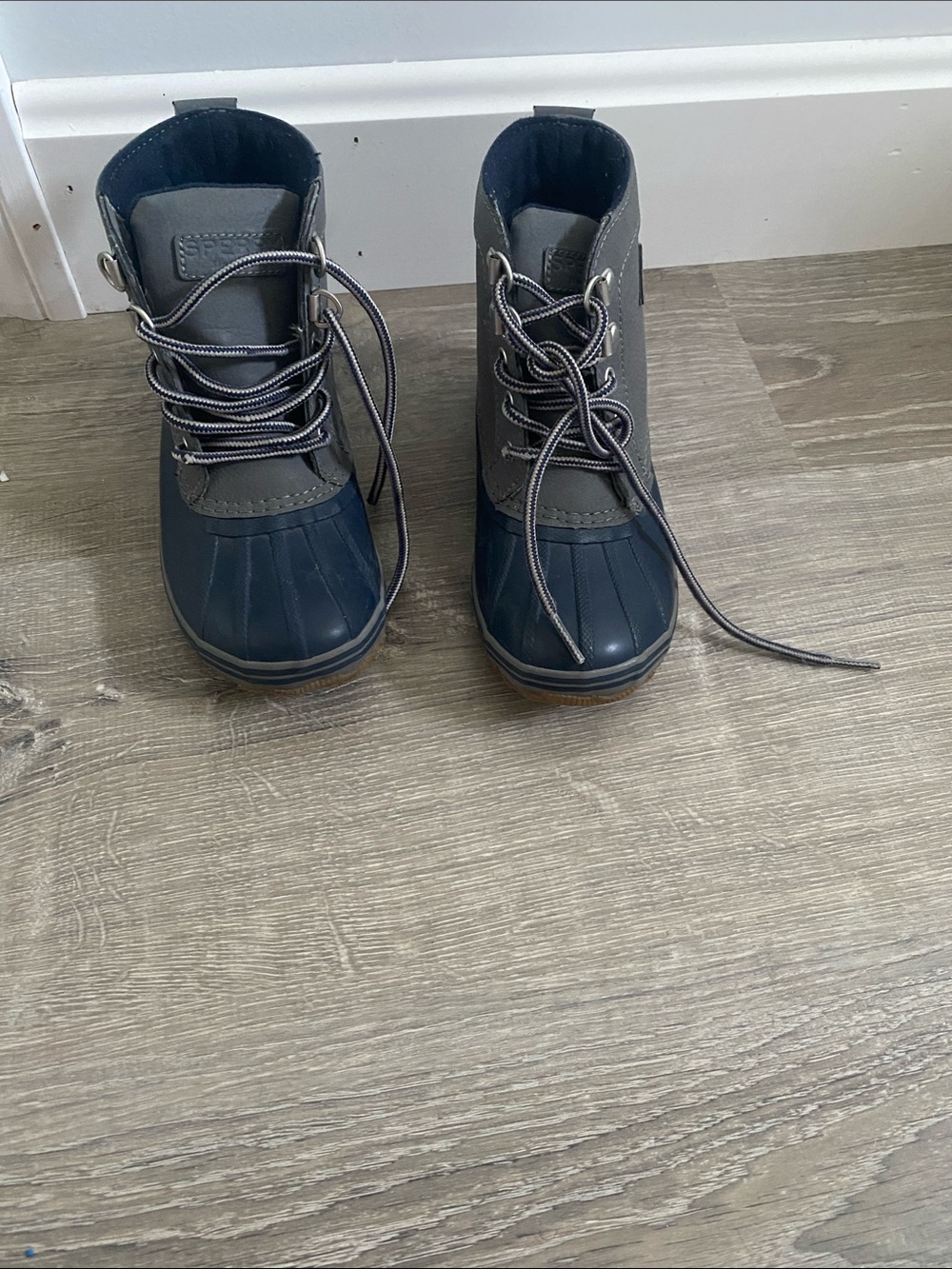 Sperry Kids Navy and Gray Rain Boots